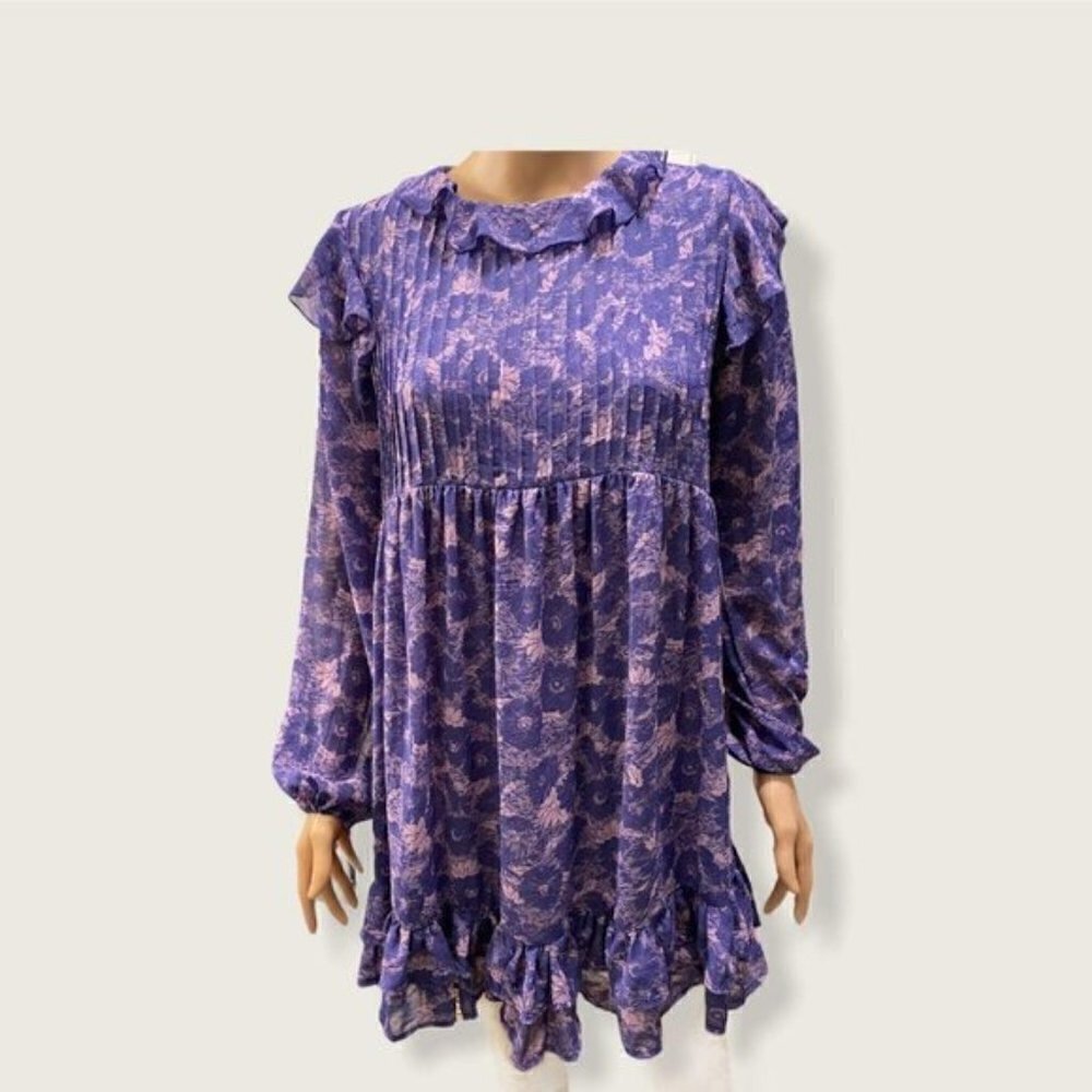 Free People Mini Dress Violet Combo NWT - Picture 9 of 12